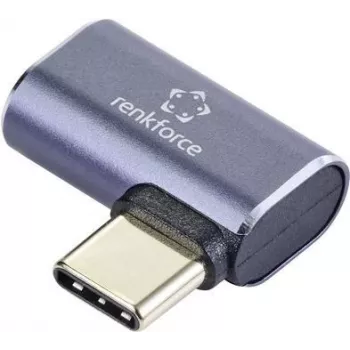 Adaptador Renkforce USB4® [1x ficha USB4® - 1x conector fêmea USB-C®] 40 Gbit/s 90° angular à esquerda, ficha em alumínio (RF-5245272)