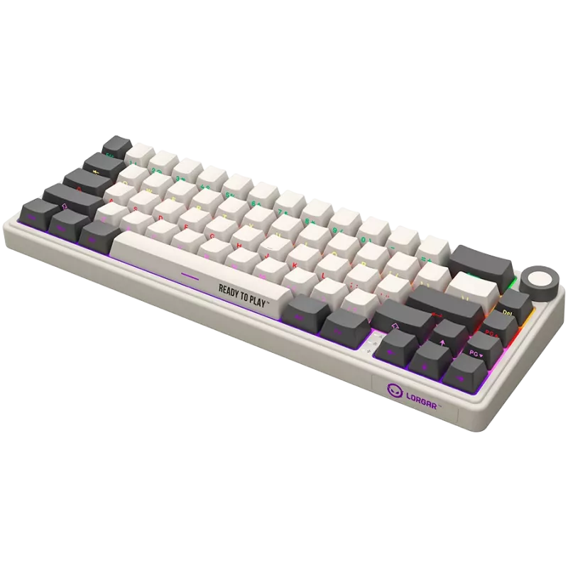 Teclado de gaming mecânico sem fios LORGAR KBP70MW layout 65% bege