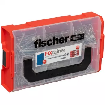 Conjunto de parafusos FISCHER FixTainer PowerFast II, 702 unid., rosca total, zincado galvanicamente