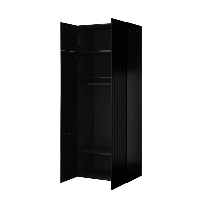 Roupeiro cama meble PAFOS 2D BASE 90×55,5×45 cm Preto mate, estrutura com 2 portas