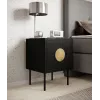 Conjunto de mesas de cabeceira 2 unid. cama meble PALAZZO 44,5×40×59 cm preto e carvalho craft — 1 porta, laminado mate, pernas metálicas