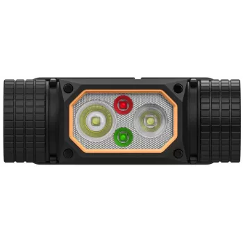Lanterna de cabeça Duracell DH2000R caixa de oferta – lanterna de cabeça recarregável compacta preta/laranja