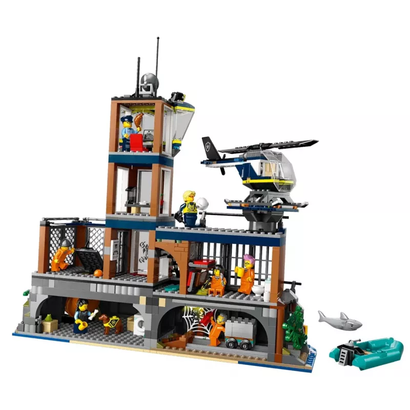LEGO City conjunto de construção Esquadra de Polícia Ilha Prisão 60419 — 980 peças, 7 minifiguras, 370×400×160 mm