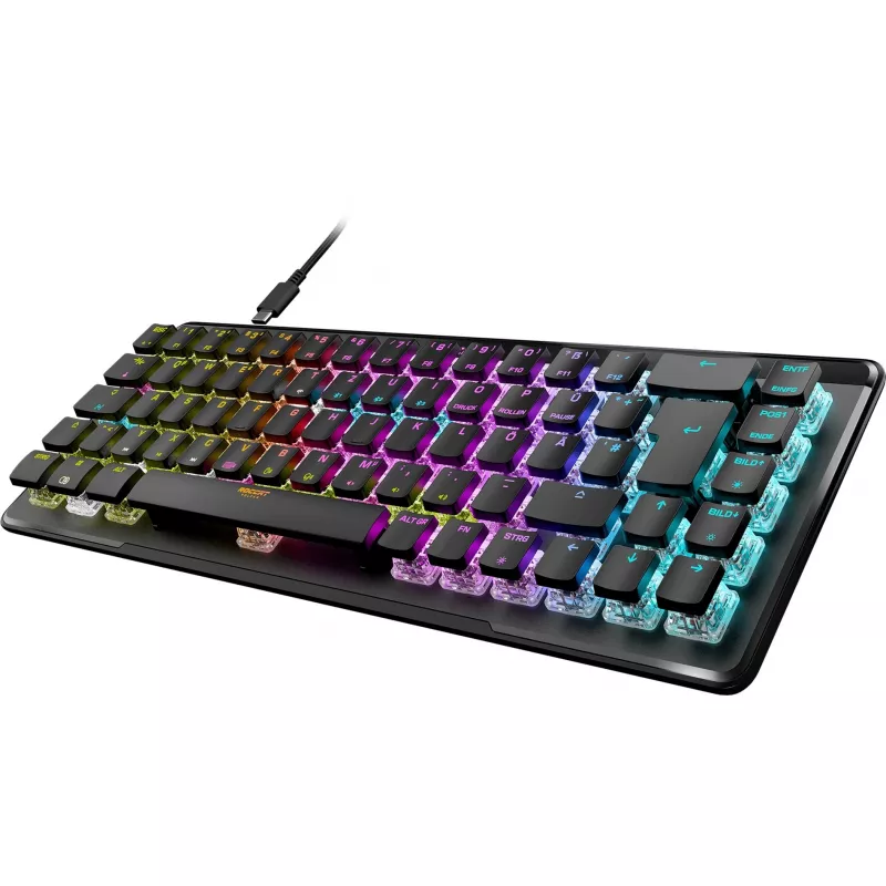 Vulcan II Mini Air, teclado gaming preto, layout DE, TITAN II Optical Red
