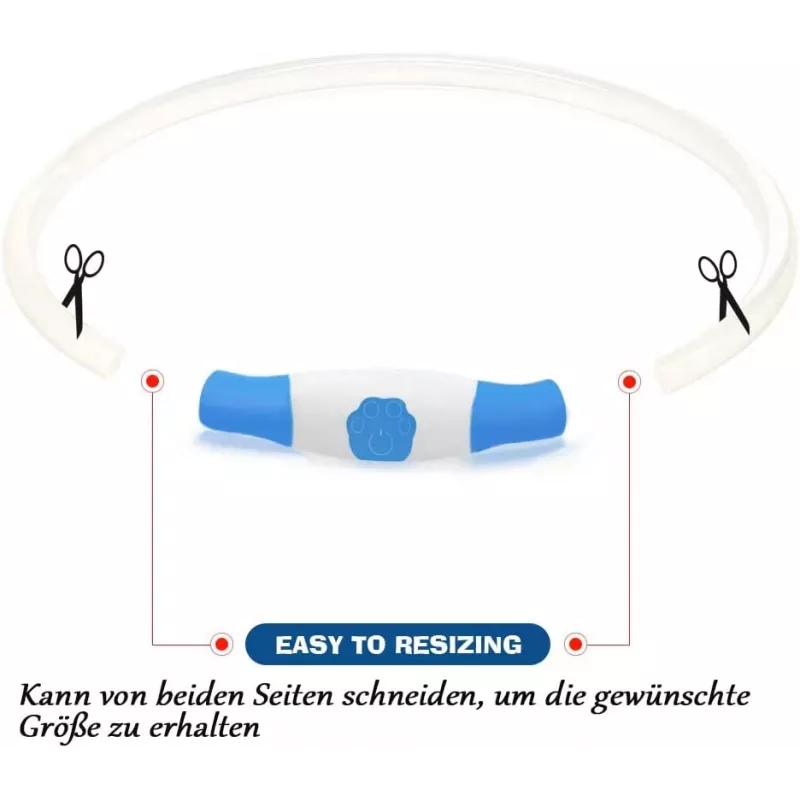 Coleira LED KABB azul para cães e gatos – recarregável, coleira de segurança ajustável com iluminação