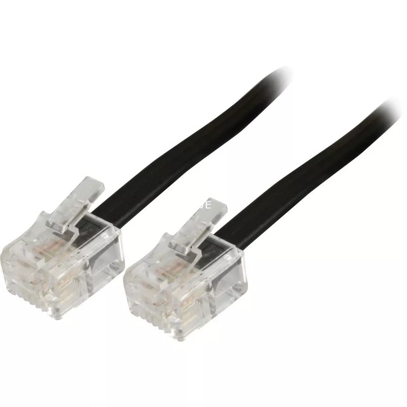 Cabo telefónico modular Goobay 50317 RJ-11 RJ-11 3 m preto
