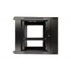 Armário Rackmount Extralink 6U 600x600 AZH preto montado na parede, basculante