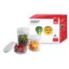 Conjunto de recipientes de vácuo para alimentos Solis 92278 — hexagonal 700 ml, 1,4 L, 2 L, branco/transparente, adequado para frigorífico e congelador