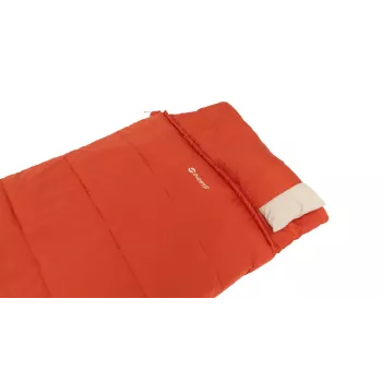 Saco de dormir Outwell Contour Lux retangular para adultos, poliéster, 2200×850 mm, altura máx. do utilizador 190 cm, vermelho