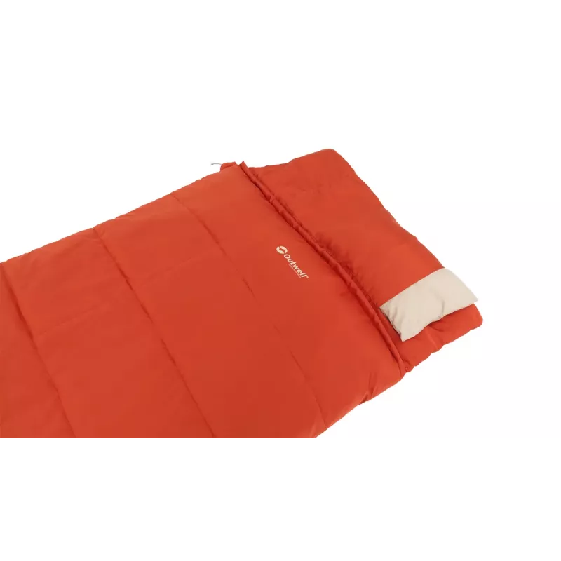 Saco de dormir Outwell Contour Lux retangular para adultos, poliéster, 2200×850 mm, altura máx. do utilizador 190 cm, vermelho
