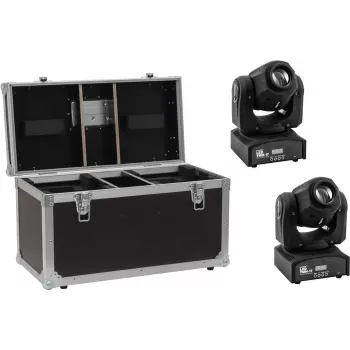 Conjunto de focos LED EUROLITE TMH-17 2x com mala – kit de iluminação LED profissional, 2 projetores, mala de transporte