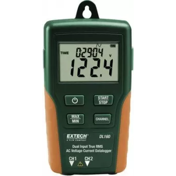 EXTECH DL160 V/AC - A/AC registador de dados TrueRMS duplo, 2 canais, 10 - 600 V/AC, 10 - 200 A/AC, CAT III 60 (DL160)