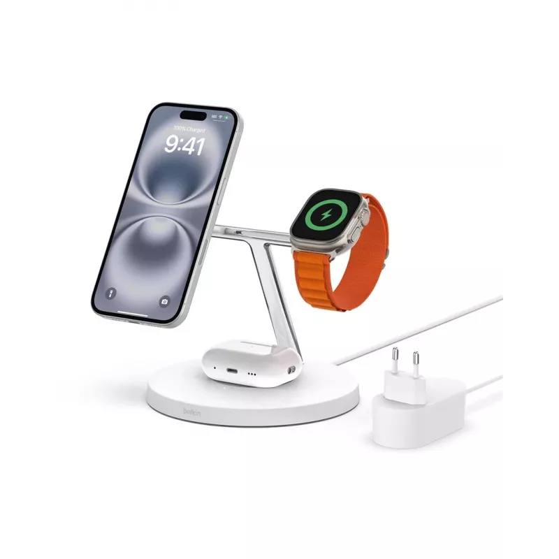 Belkin WIZ017vfWH Auscultadores Carregamento rápido sem fios Interior AC branco