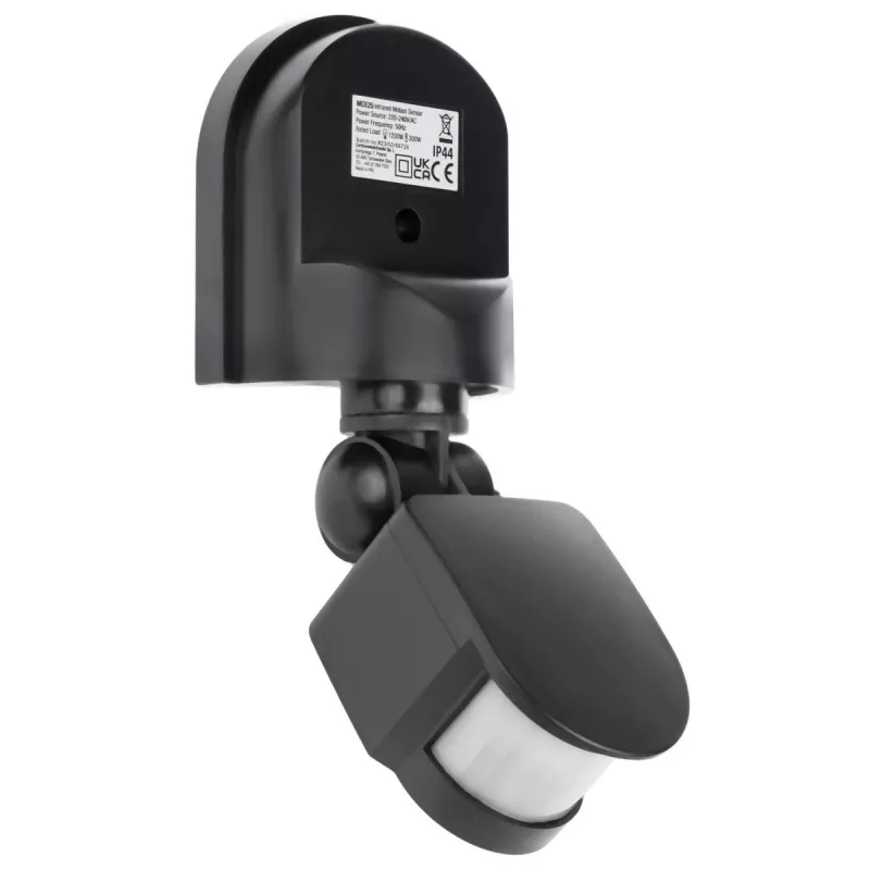 Sensor de movimento e crepuscular de parede Maclean MCE25 GR 180°, máx. 1200W, cinzento