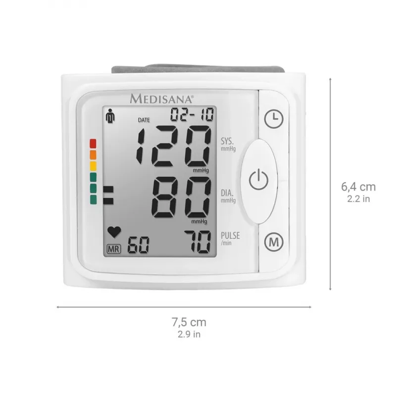 Medisana BW 320 medidor de tensão arterial de pulso - automático, 2 utilizadores, 120 memórias