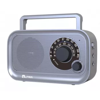 Rádio portátil Eltra HANIA cinzento FM/AM, design compacto, a pilhas