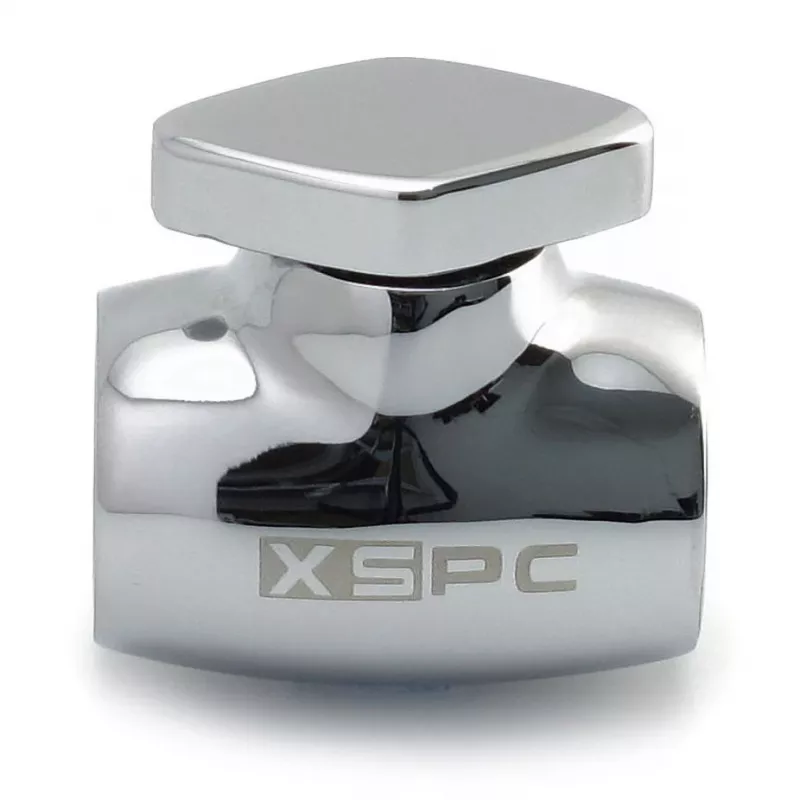 Válvula de esfera XSPC G1/4 latão prateado cromado para sistemas de refrigeração líquida