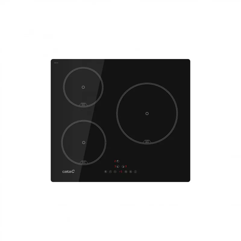 Placa de cozinha CATA | IB 6403E2 BK | Indução | Número de zonas de cozedura 3 | Tátil | Temporizador | Preto