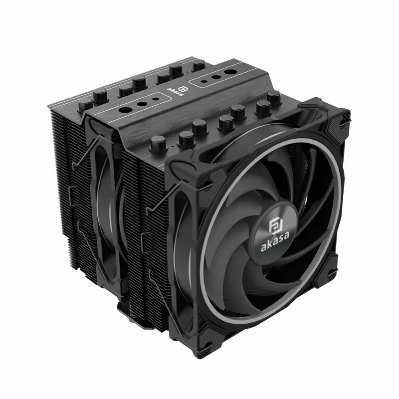 Refrigerador a ar Akasa SOHO H7 12 cm preto 500-2000 rpm rolamento cerâmico
