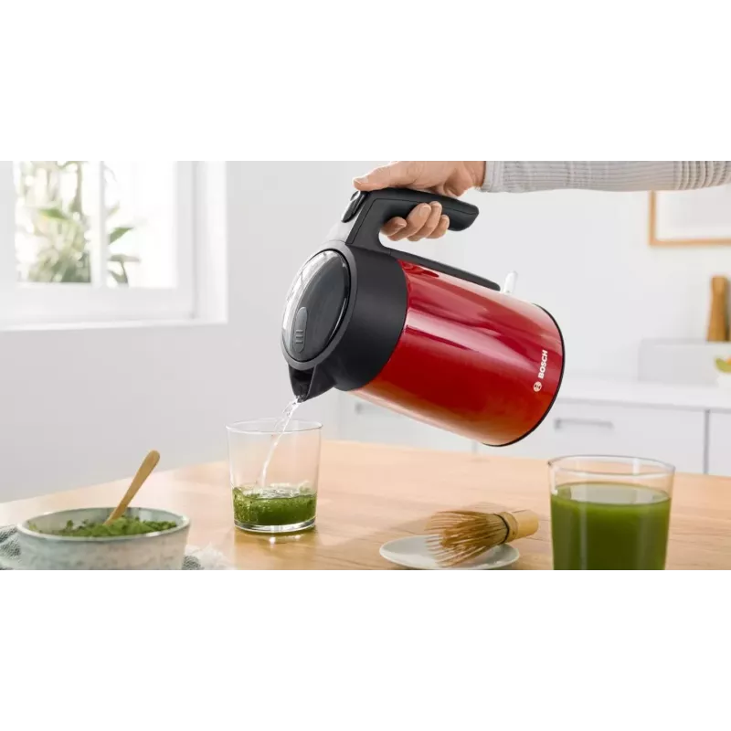 Chaleira elétrica Bosch TWK7L464 – capacidade de 1,7 L, 2400 W, vermelha, caixa em plástico