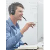 Headset Koss CS200i com fios arco de cabeça escritório/call center preto