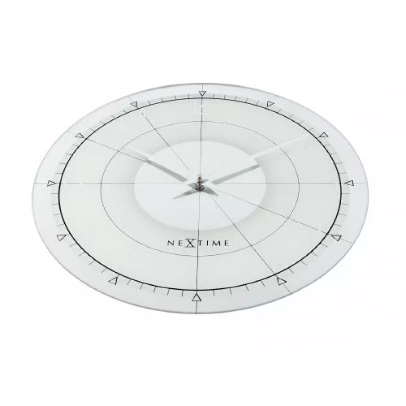 Relógio de parede NeXtime 8125 Fancy Round, Ø43 cm, branco/prateado