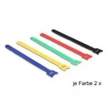 DeLOCK 18636 Abraçadeiras de nylon Preto Azul Verde Vermelho Amarelo 240 mm 10 unid.