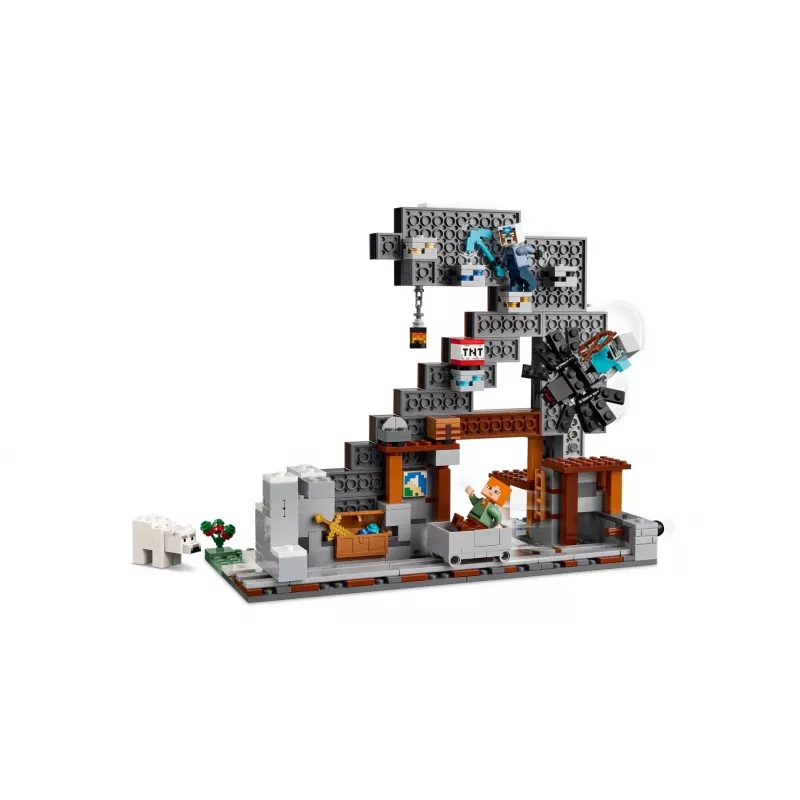 Brinquedo de construção LEGO Minecraft The Pickaxe Mine Set 21277 – 530 peças, 3 minifiguras, idade 8+