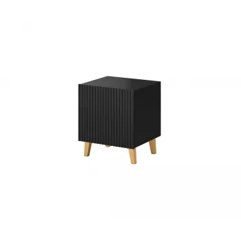 Conjunto de mesas de cabeceira cama meble PAFOS, 2 unid., 45×40×51 cm, preto mate, MDF/aglomerado