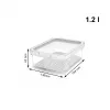 Recipiente de alimentos rotho 1053201100 retangular 1,2 L transparente branco, tecnopolímero, apto para máquina de lavar louça