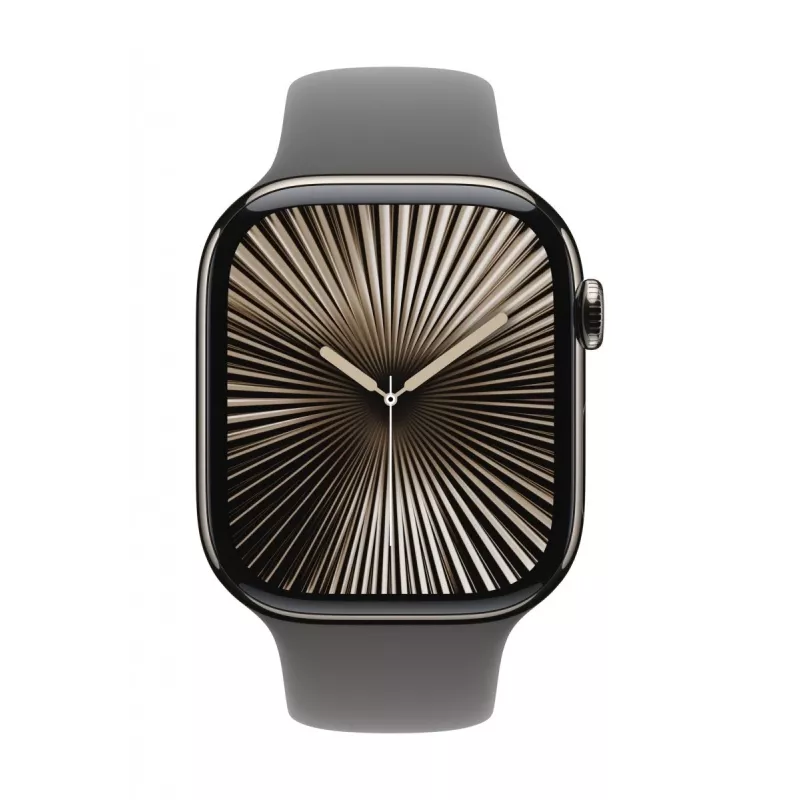 Watch Series 10 GPS + Cellular 46 mm caixa de titânio natural com pulseira desportiva Stone Grey - S/M