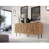Cómoda cama meble JUNGLE 152x40,5x74,5 cm — carvalho wotan, pernas pretas, aglomerado