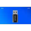 Adaptador de cabo de vídeo Savio AK-81 USB Type-C USB Type-A preto