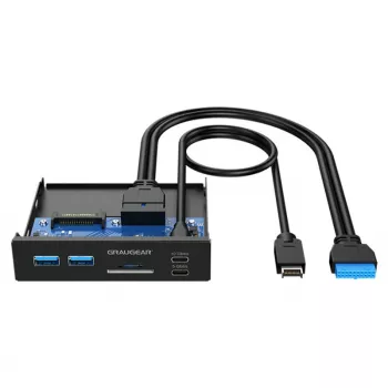 Graugear HUB USB + leitor de cartões Painel frontal múltiplo, Type-C USB retail (G-MP01CR)
