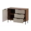 Cómoda cama meble ALMERA 104x42x75 cm, nogueira/caxemira, 3 gavetas, aglomerado