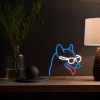Letreiro de néon MANTA Neon Lights Dog with Glasses Manta SNL69MT – candeeiro de parede LED decorativo em forma de cão