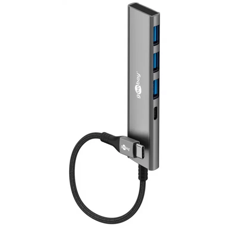 Hub USB slim de 4 portas Goobay USB-C para/USB-A 5 Gbit/s - -Plug> 1x (76562)