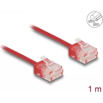 Cabo de rede DeLOCK RJ45 Cat.6 UTP ultrafino 1 m vermelho