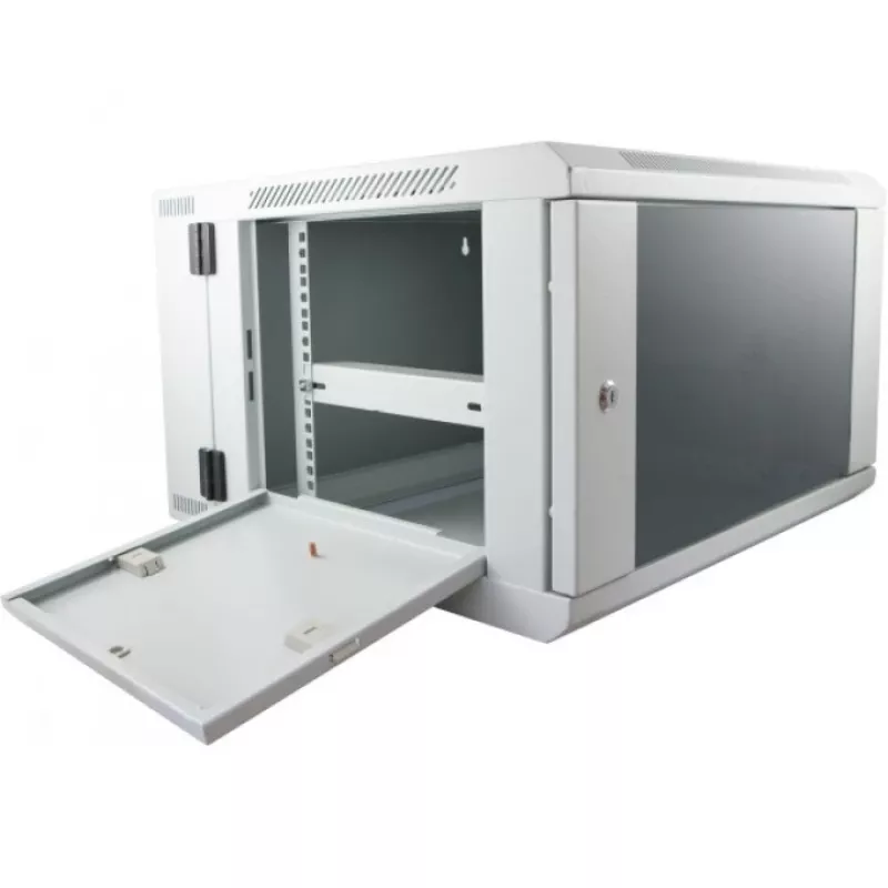 Armário rack ALLNET SMB6612 cinzento 33 kg, caixa para servidor/rede, armário compacto de chão