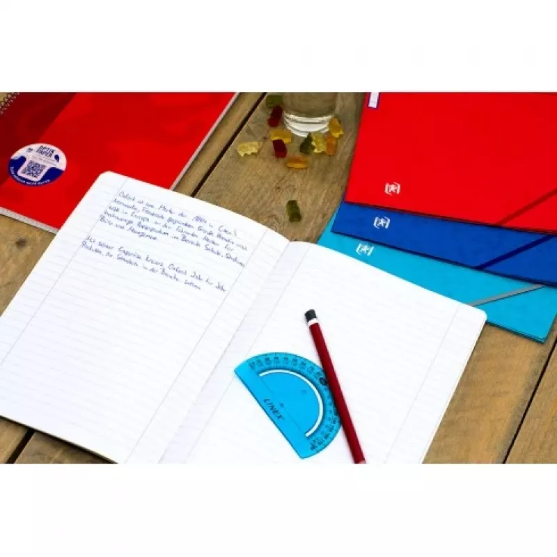 Oxford College caderno A4, 80 folhas, quadriculado com margem interior, 90 g/m², azul (100050358)