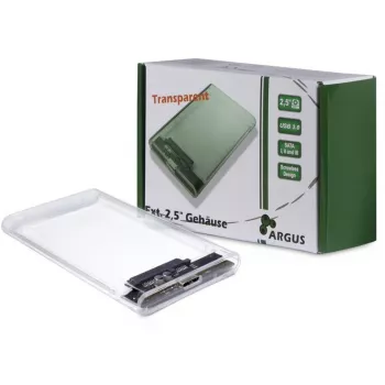 Caixa HDD Argus GD-25000, USB 3.0, transparente