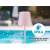 Beper P201UTP125 candeeiro de mesa LED recarregável, tátil, regulável, IPX4, rosa