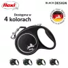 Flexi Black Design M trela extensível para cães, fita de 5 m, até 25 kg