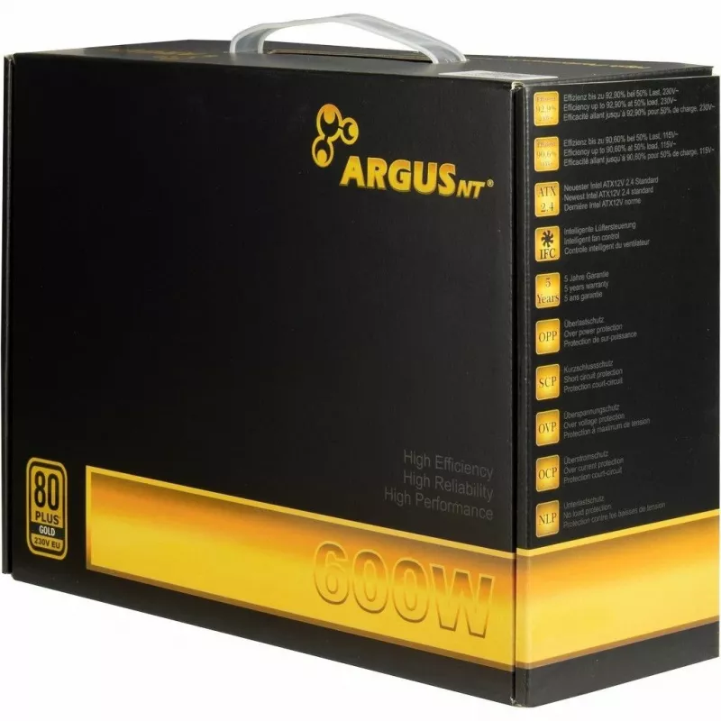 Fonte de alimentação Inter-Tech Argus GPS-600 600W 80+ Gold