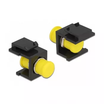 Módulo Keystone DELOCK 86851, ficha FC plana, preto, 16,5×24×21,8 mm