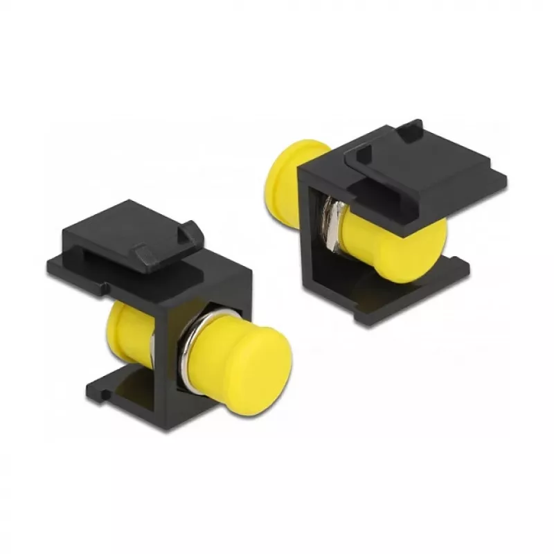 Módulo Keystone DELOCK 86851, ficha FC plana, preto, 16,5×24×21,8 mm