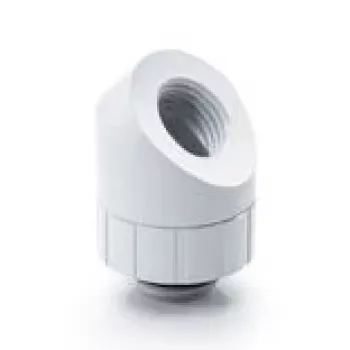 Conector rotativo de 45° BitsPower Artemis – branco ártico (BPM-AT45R-WH)