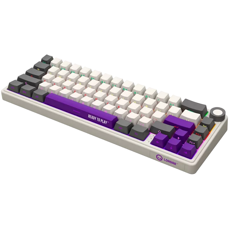 Teclado de gaming mecânico sem fios LORGAR KBP70MW layout 65% bege