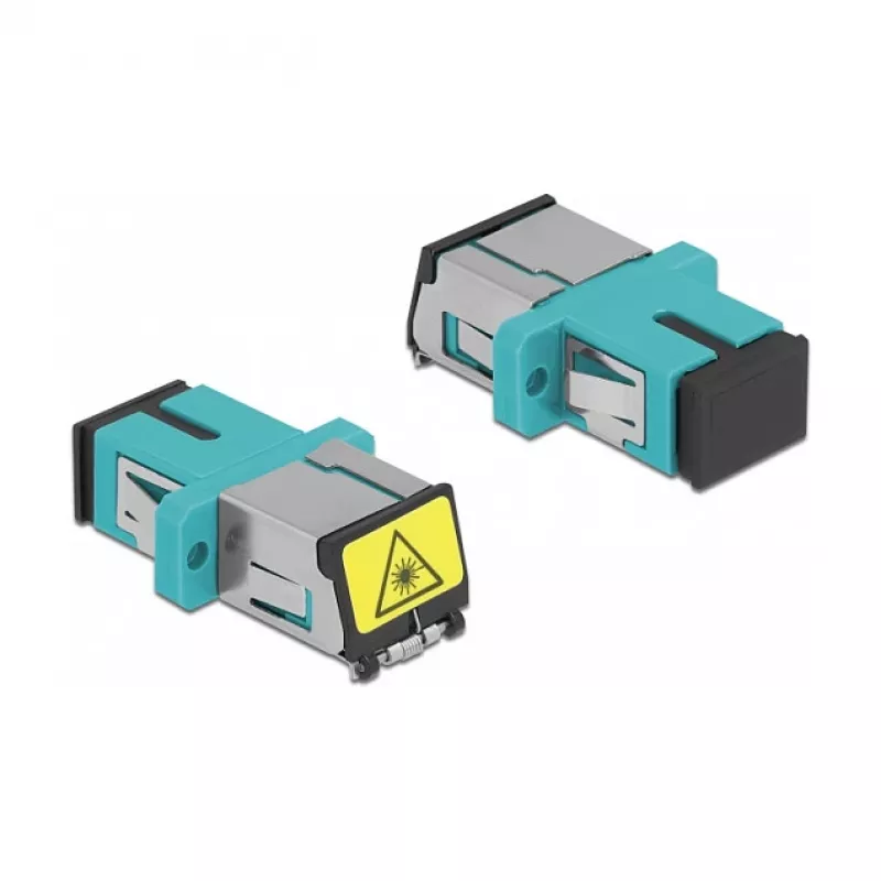 Acoplador de fibra ótica DeLOCK 86890 SC simplex fêmea para SC simplex fêmea multimodo aqua