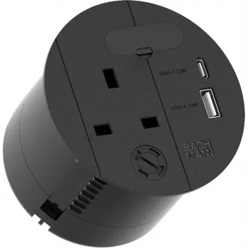 Tomada Bachmann LOOP IN CHARGE UK 1xUSB 22W — carregador de rede com saída USB